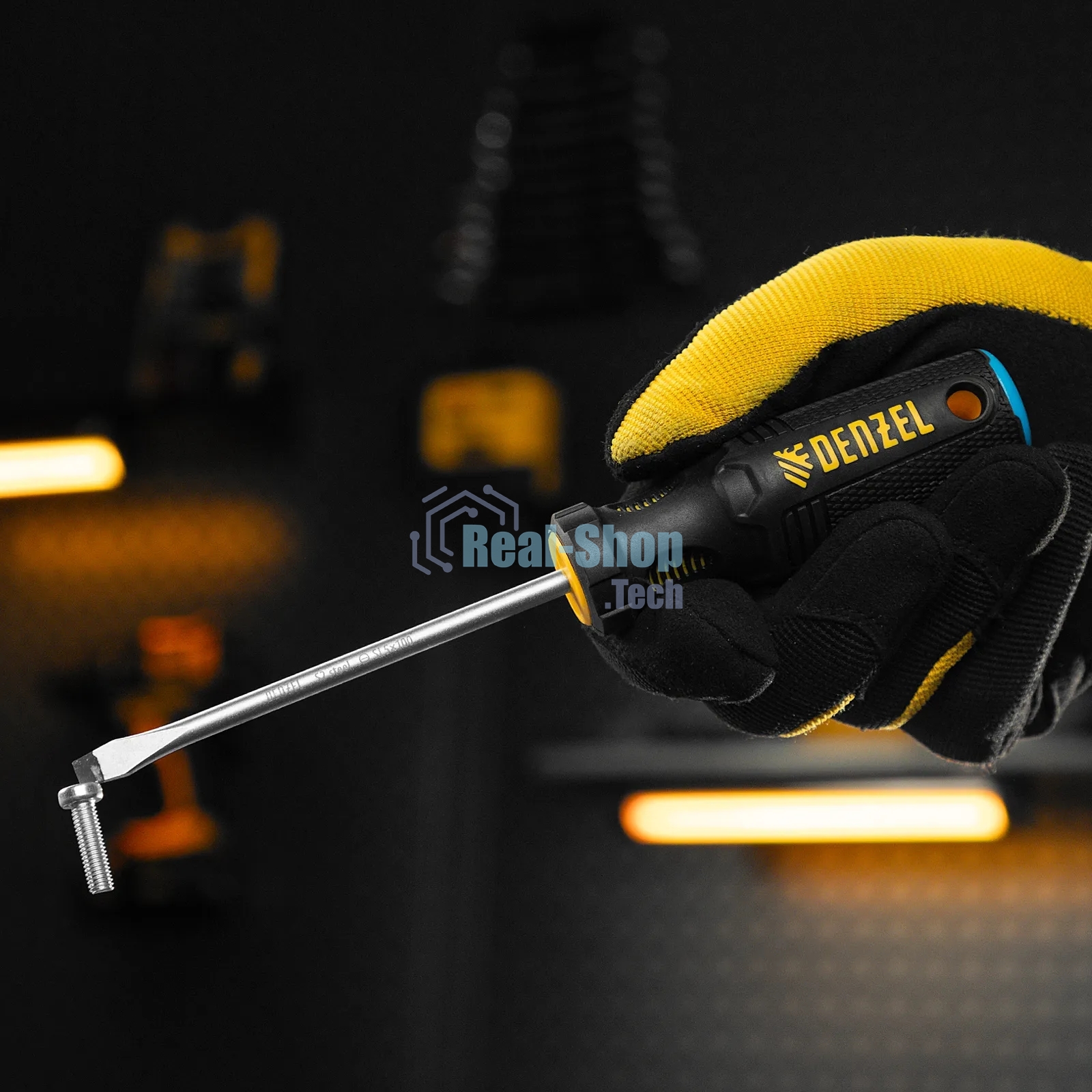 Отвертка Denzel SL5x100 мм, S2, 3к рукоятка