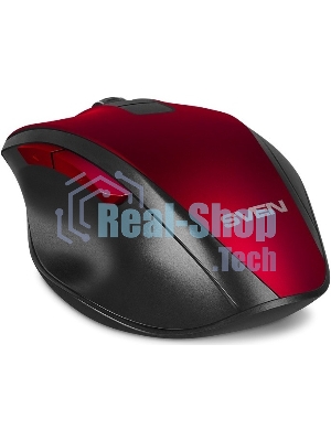 Мышь беспроводная SVEN RX-525SW красная (бесшумн. кл., 5+1кл. 600-1400DPI, Soft-touch, блист.)