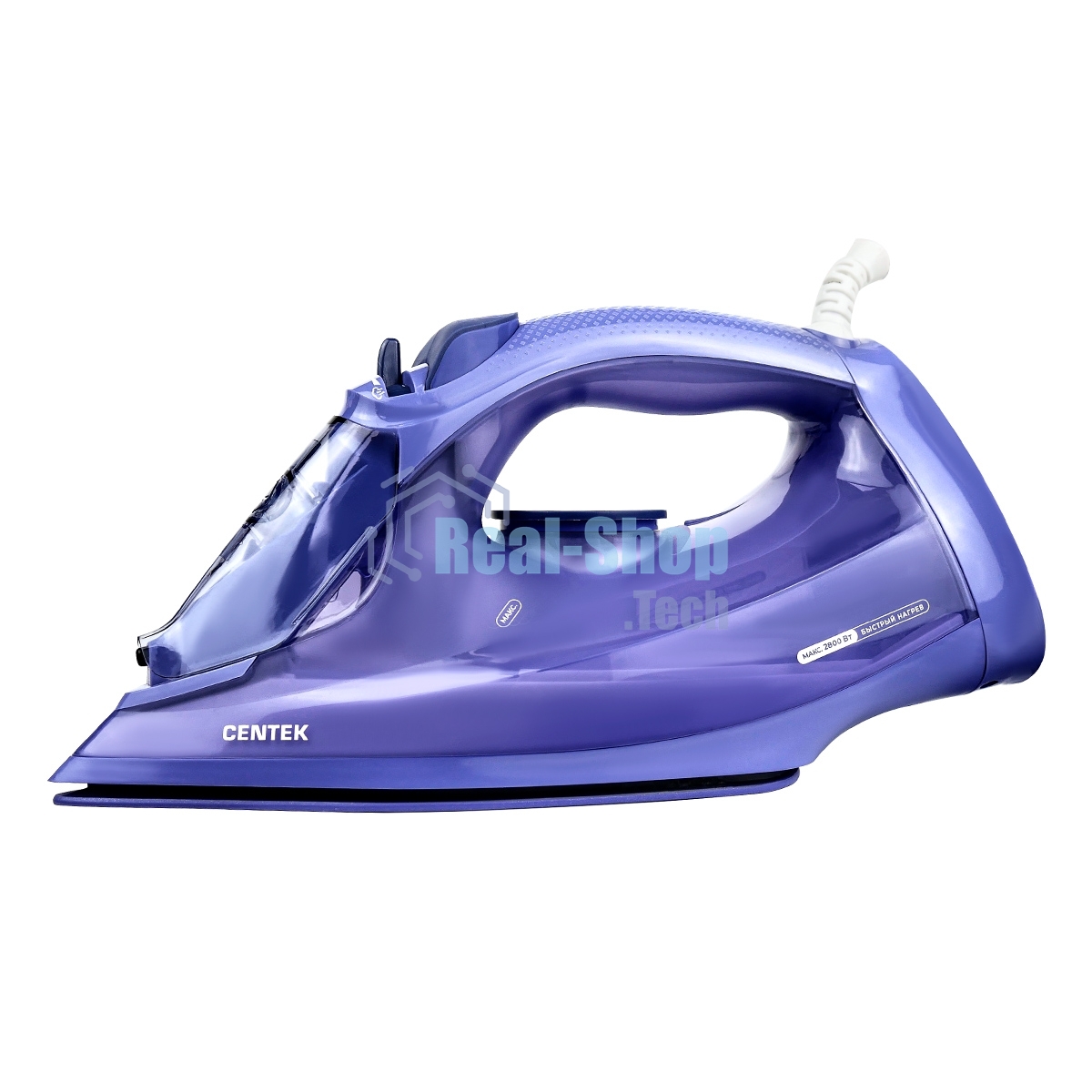 Утюг Centek CT-3300 фиолетовый, 2800 Вт, 60 г/мин, 190 г/мин, 600 мл