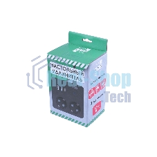 Бытовой удлинитель PowerCube, 2 р с/з вык.,3USB, 3500 Вт, 16А, 1.9 м, 3x1,0 черный квадрат PC-1B-2M