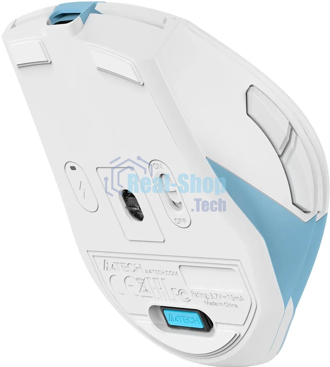 Мышь беспроводная A4Tech Fstyler FG45CS Air2 голубой/белый, 2000 dpi, радиоканал, USB, кнопки - 7
