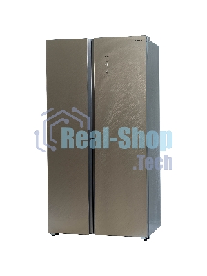 Холодильник Бирюса SBS 541 TGG текстурированное бежевое стекло двухкамерный 343/198 л морозилка слева, NoFrost, Side-by-side