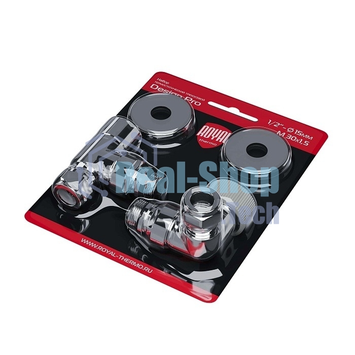 Набор термостатический трехосевой Royal Thermo Design Pro 15мм М30х1,5 (Хром)