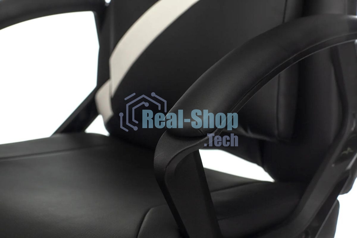 Кресло игровое Zombie DRIVER черный/белый, искусственная кожа, с подголов. крестовина пластик