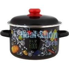 Кастрюля Appetite 1RD221М Healthy food с крышкой, эмалированная сталь 5,5 л