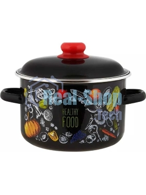 Кастрюля Appetite 1RD221М Healthy food с крышкой, эмалированная сталь 5,5 л