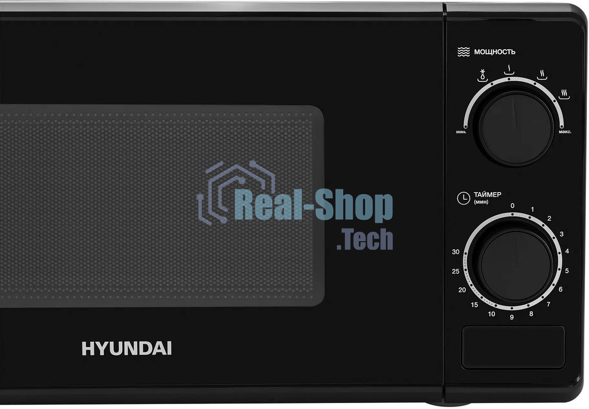 Микроволновая печь Hyundai HYM-M2096 черный, 20 л, 700 Вт, переключатели - поворотный механизм
