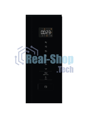 Встраиваемая микроволновая печь Gorenje BM201SG3BG, 20 л, 5 уровней мощности, 8 автопрограмм, сенсорное управление, дисплей, гриль, поворотный стол, AquaClean, автоменю черный