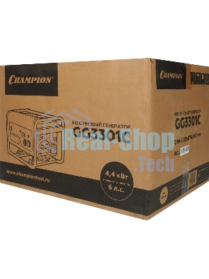 ГенераторCHAMPION GG3301C (2,8/3,1кВт 6лс 15л46кг высокий пусковой ток, 7кВт), шт