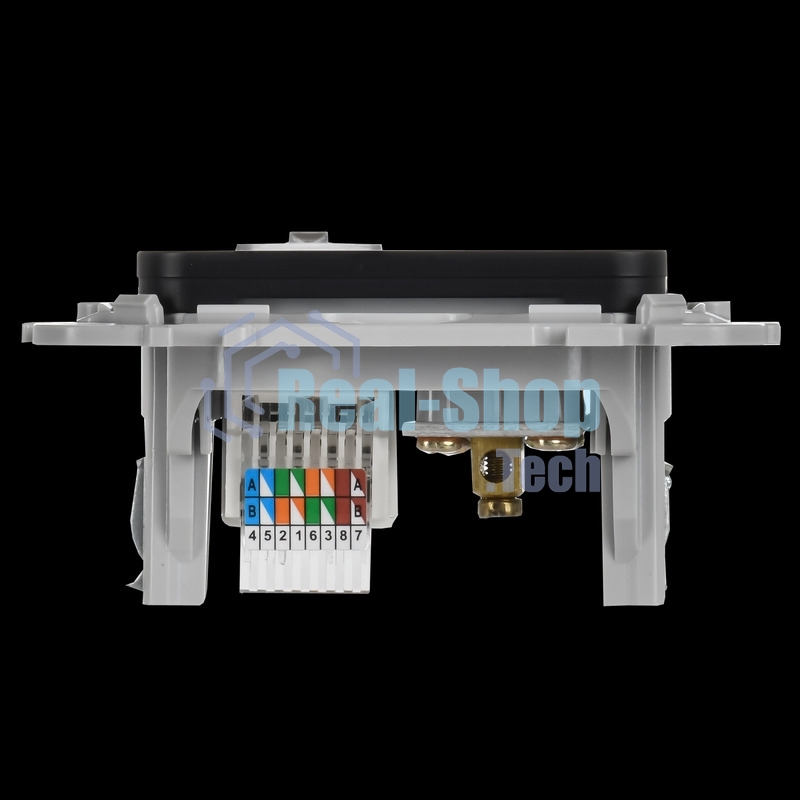 Розетка 2-местная RJ45/TV категория 5Е UTP РКТВ5е-2-0-ФлЧ черный FLITE