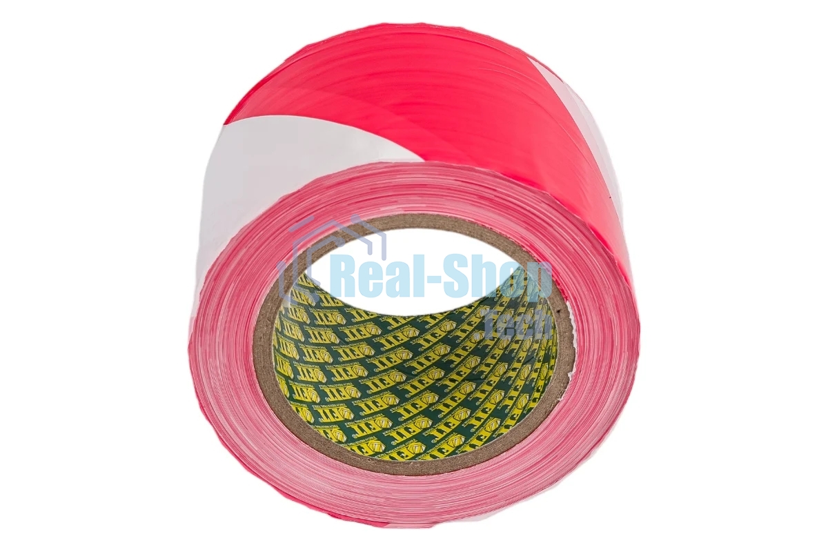 Лента сигнальная Fit 11854 70 ммх200 м красно-белая