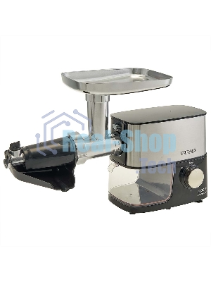 Мясорубка электрическая DELTA LUX DE-602MS черный, 3600 Вт, 2.5 кг/мин, реверс, защита от перегрузки, насадки - 6