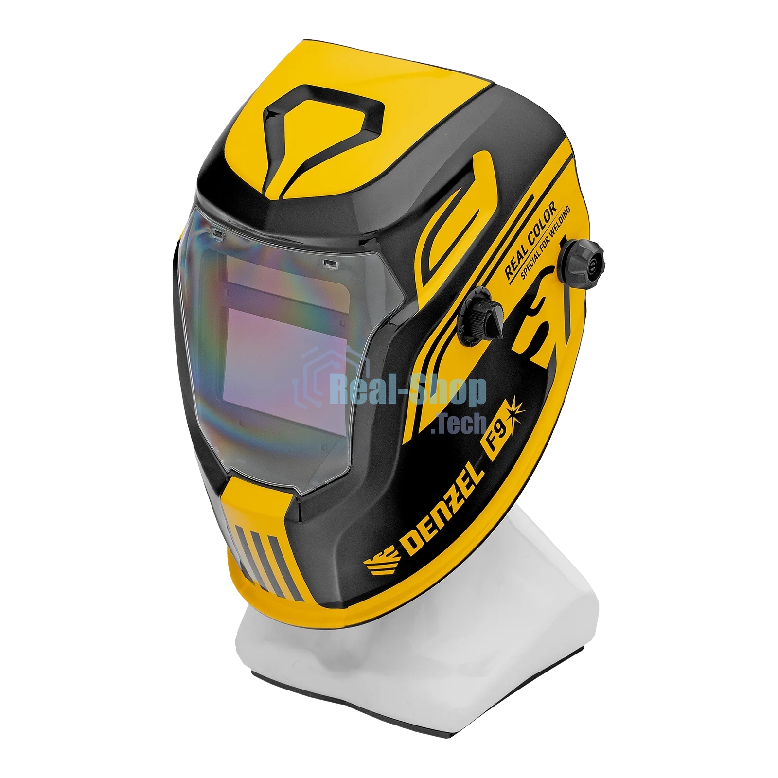Щиток защитный лицевой (маска сварщика) Denzel F9, см. окно 100x60, Real Color, DIN 4-8/9-13
