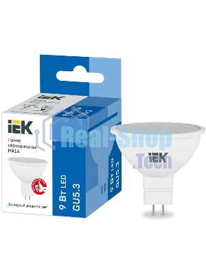Лампа светодиодная IEK LLE-MR16-9-230-65-GU5 MR16 софит 9Вт 230В 6500К GU5.3
