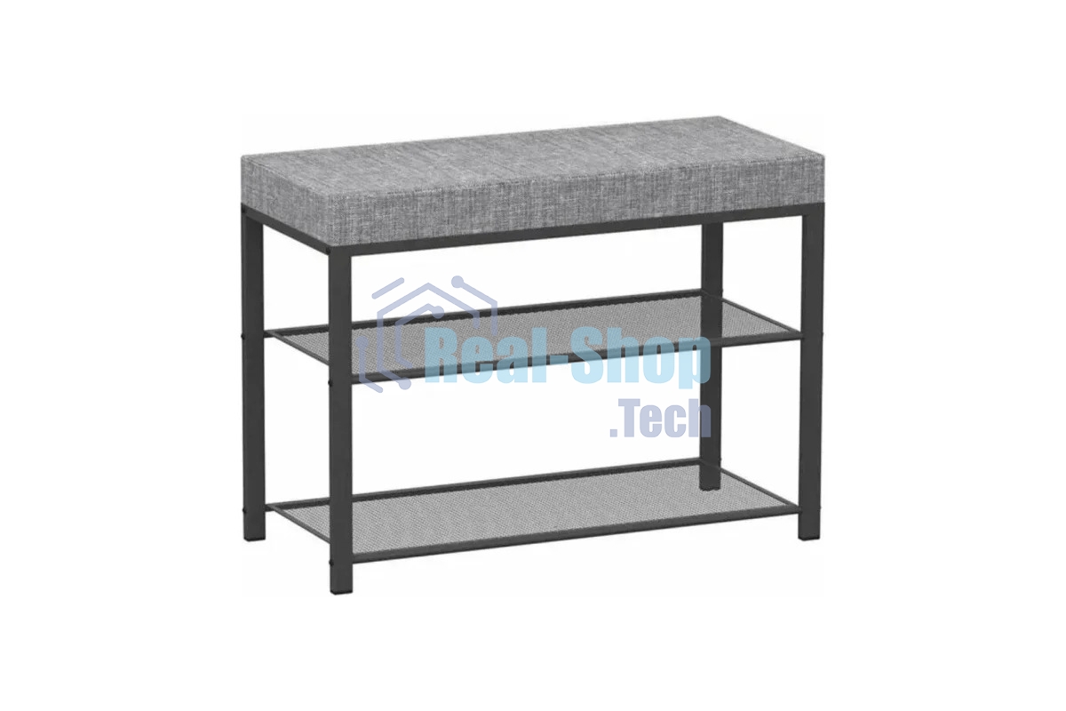 Банкетка ЗМИ Торонто 23S каркас черный, сиденье серый БТ23СЧС