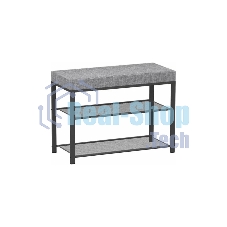 Банкетка ЗМИ Торонто 23S каркас черный, сиденье серый БТ23СЧС