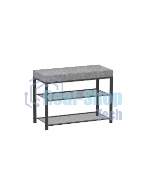 Банкетка ЗМИ Торонто 23S каркас черный, сиденье серый БТ23СЧС