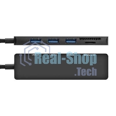 USB-концентратор 4-в-1 ExeGate DUB-2213C/CR (кабель-адаптер USB Type-C --> 2xUSB2.0+ 1xUSB3.0+Card Reader, Plug&Play, черный)