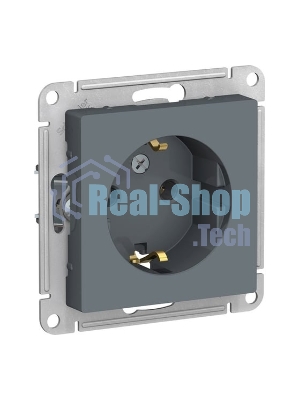 Механизм розетки 1-м СП AtlasDesign 16А IP20 с заземл. грифель