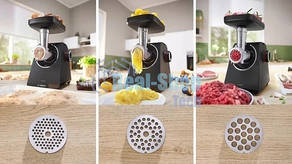 Мясорубка электрическая Bosch MFWS640B черный, 2100 Вт, 3.5 кг/мин, реверс, насадки - 9