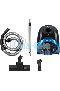 Пылесос Hyundai HYV-B1550 синий/черный, 250/1800 Вт, уборка сухая, пылесборник мешок, 1.5 л (в компл.:1мешок)