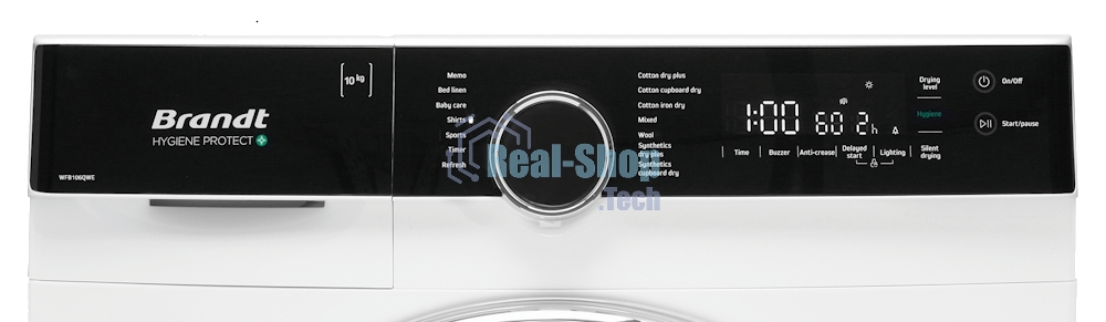 Сушильная машина BRANDT WFB106QWE белый, 10 кг, сушка - конденсационная, программ - 14, 59.5 x 84.5 x 67.5 см