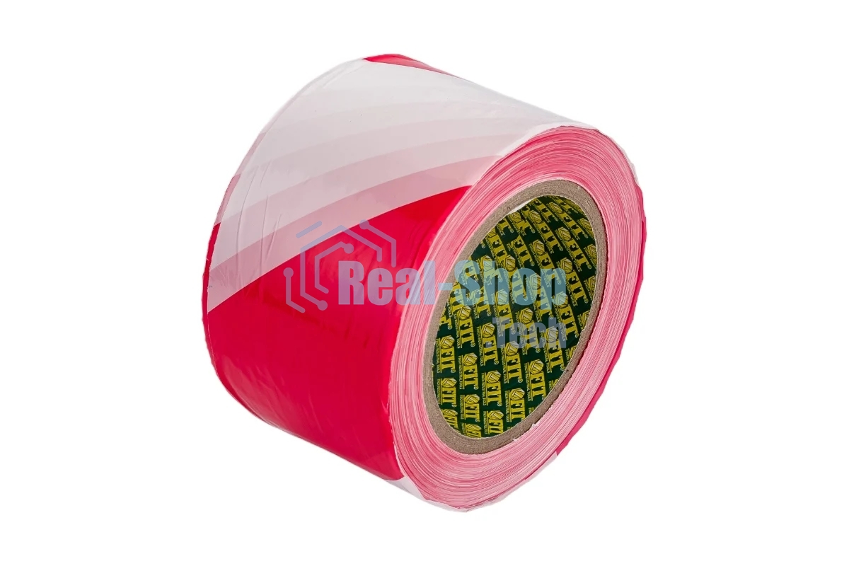 Лента сигнальная Fit 11854 70 ммх200 м красно-белая