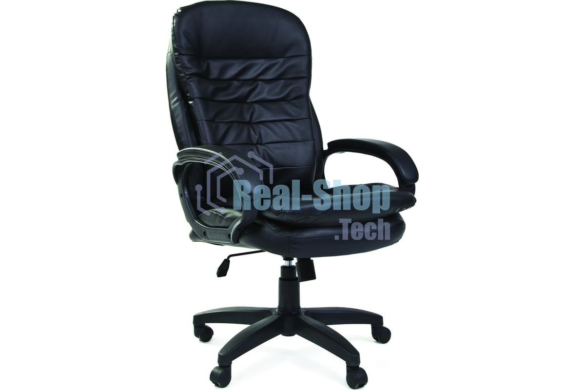 Кресло компьютерное Chairman 795 LT черный, экокожа, пластик, газпатрон 3 кл, ролики, механизм качания