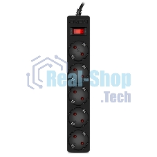 Сетевой фильтр SVEN SF-05E 3,0 м (5 розеток с защитными шторками) черный, цветная коробка