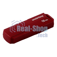 Флешка USB SmartBuy CLUE Burgundy (SB16GbCLU-BG), 16Gb, USB 2.0, R/W 20/10, красный