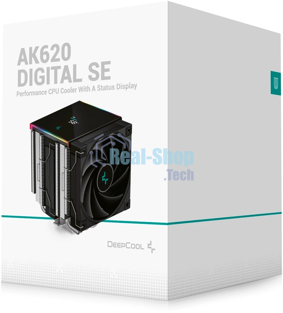 Кулер для процессора DEEPCOOL AK620 DIGITAL SE LGA20XX/1700/1200/115X/AM5/AM4 (9шт/кор, TDP 260W, PWM, DUAL Fan 120мм, 6 тепл. трубок, ARGb, черный) RET (R-AK620-BKADMN-GJD)