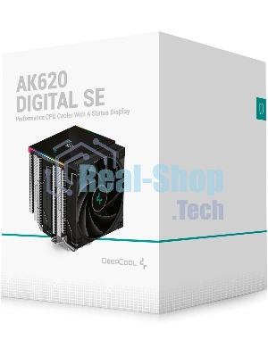 Кулер для процессора DEEPCOOL AK620 DIGITAL SE LGA20XX/1700/1200/115X/AM5/AM4 (9шт/кор, TDP 260W, PWM, DUAL Fan 120мм, 6 тепл. трубок, ARGb, черный) RET (R-AK620-BKADMN-GJD)
