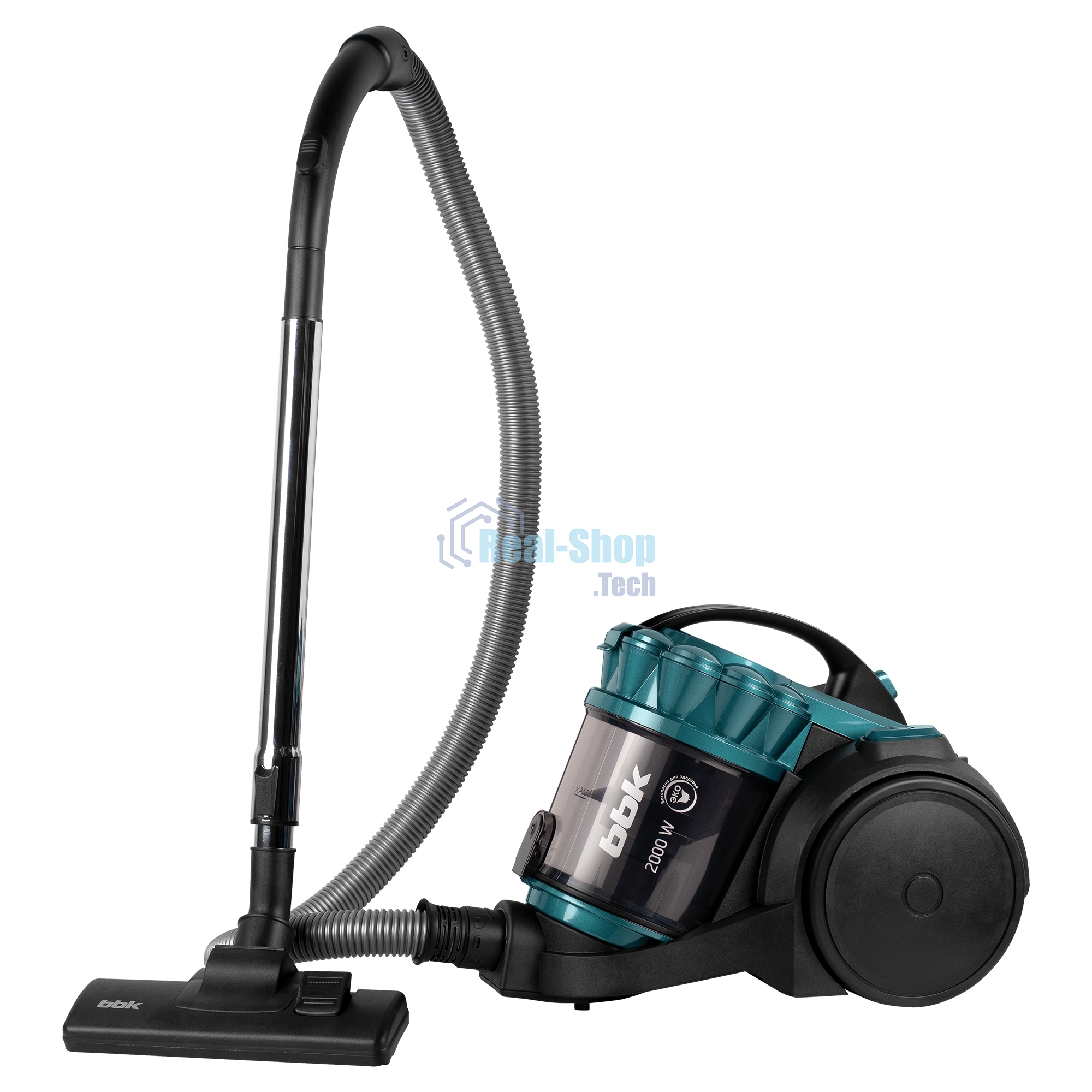 Пылесос BBK BV1505 черный/изумрудный, 350/2000 Вт, уборка сухая, пылесборник контейнер 2 л