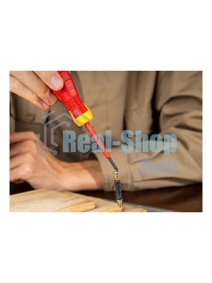 Диэлектрическая крестовая отвертка Deli DL513060 PH0х60 мм сталь Cr-V, сертификат VDE для работ под напряжением до 1000 В