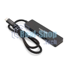 USB-концентратор 4-в-1 ExeGate DUB-2213C/CR (кабель-адаптер USB Type-C --> 2xUSB2.0+ 1xUSB3.0+Card Reader, Plug&Play, черный)