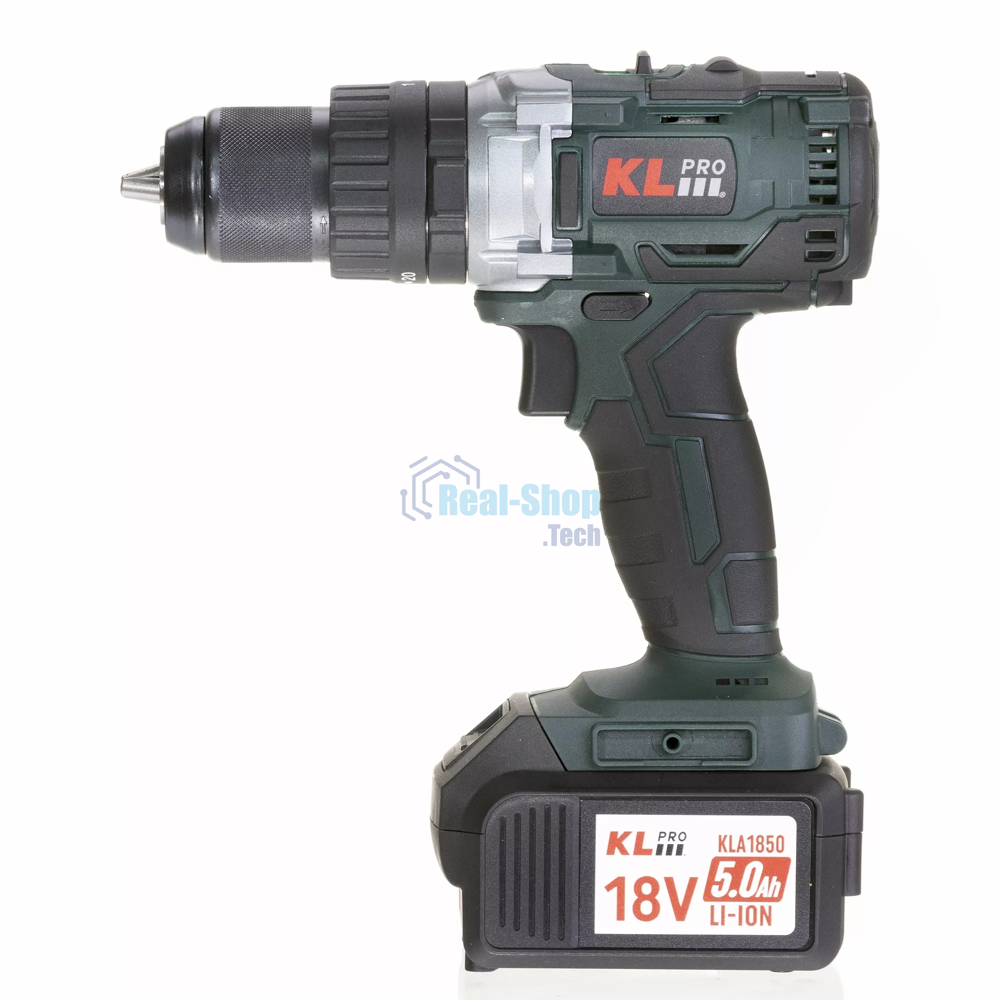 Профессиональный ударный бесщеточный шуруповерт Klpro KLDM18B-50 (18В, Li-ion-2шт, 5.0А·ч, 60Нм, ручка, З/У-4А,в кейсе)