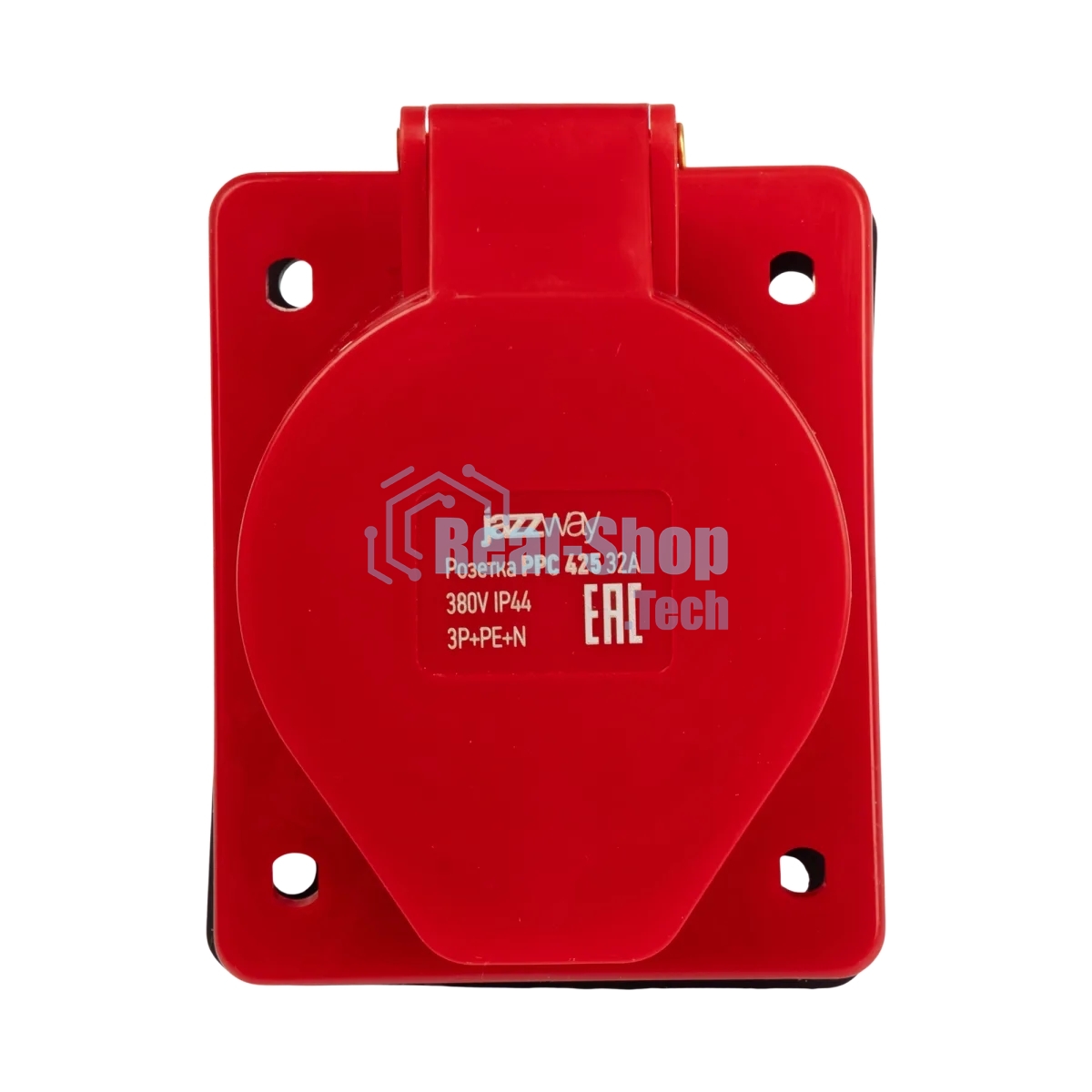 Розетка стационарная для скрытой установки PPC 425 3Р+РЕ+N 32А 380В IP44 Jazzway
