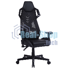 Кресло игровое Cactus CS-CHR-090BL черный, сиденье черный, эко.кожа, крестовина пластик, пластик черный