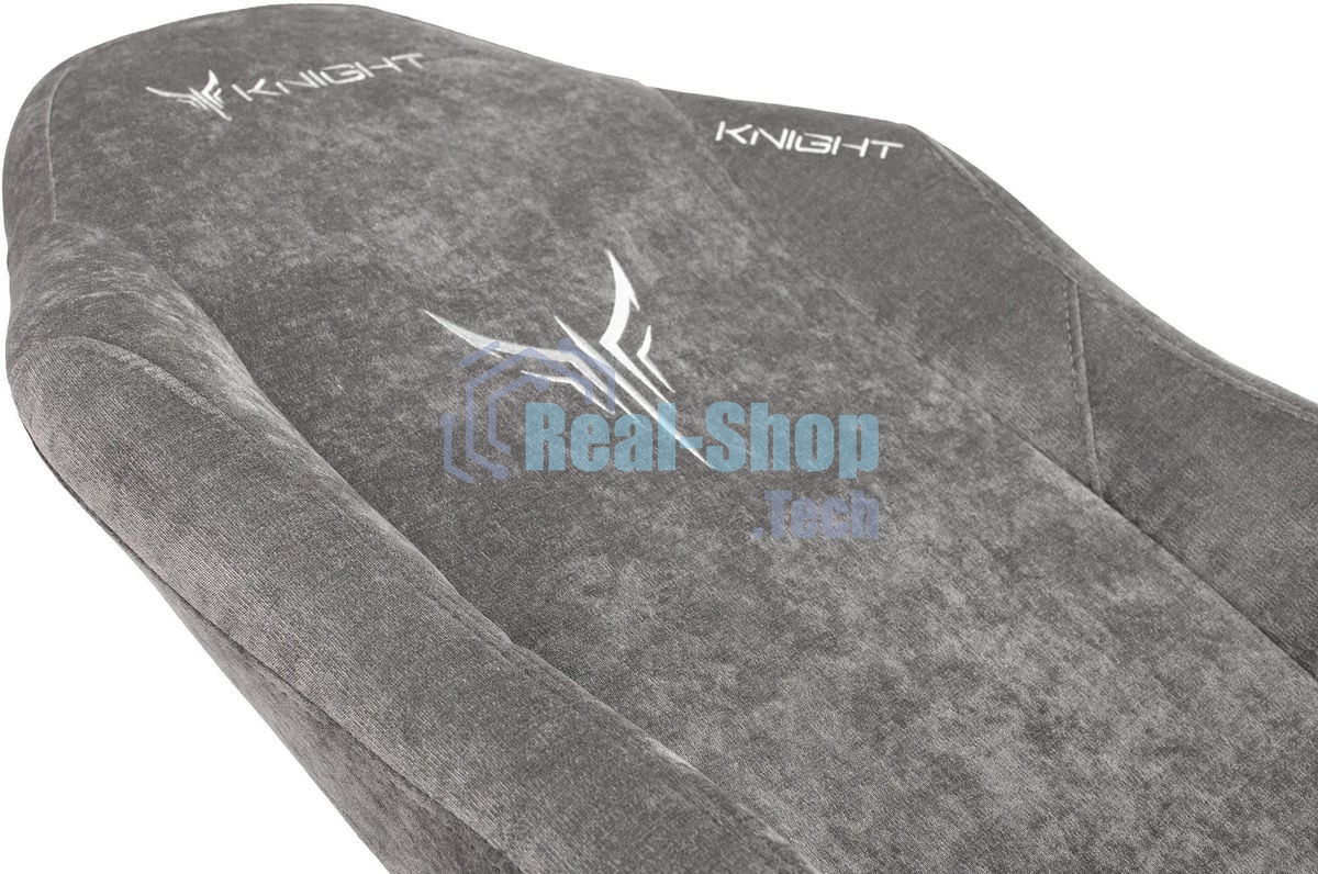 Кресло игровое Бюрократ Knight N1 Fabric серый Light-19 с подголов. крестовина металл
