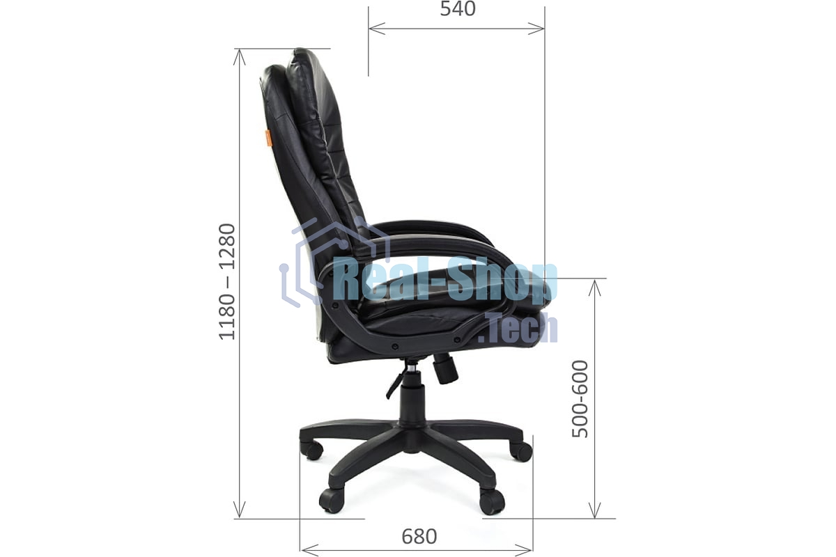 Кресло компьютерное Chairman 795 LT черный, экокожа, пластик, газпатрон 3 кл, ролики, механизм качания