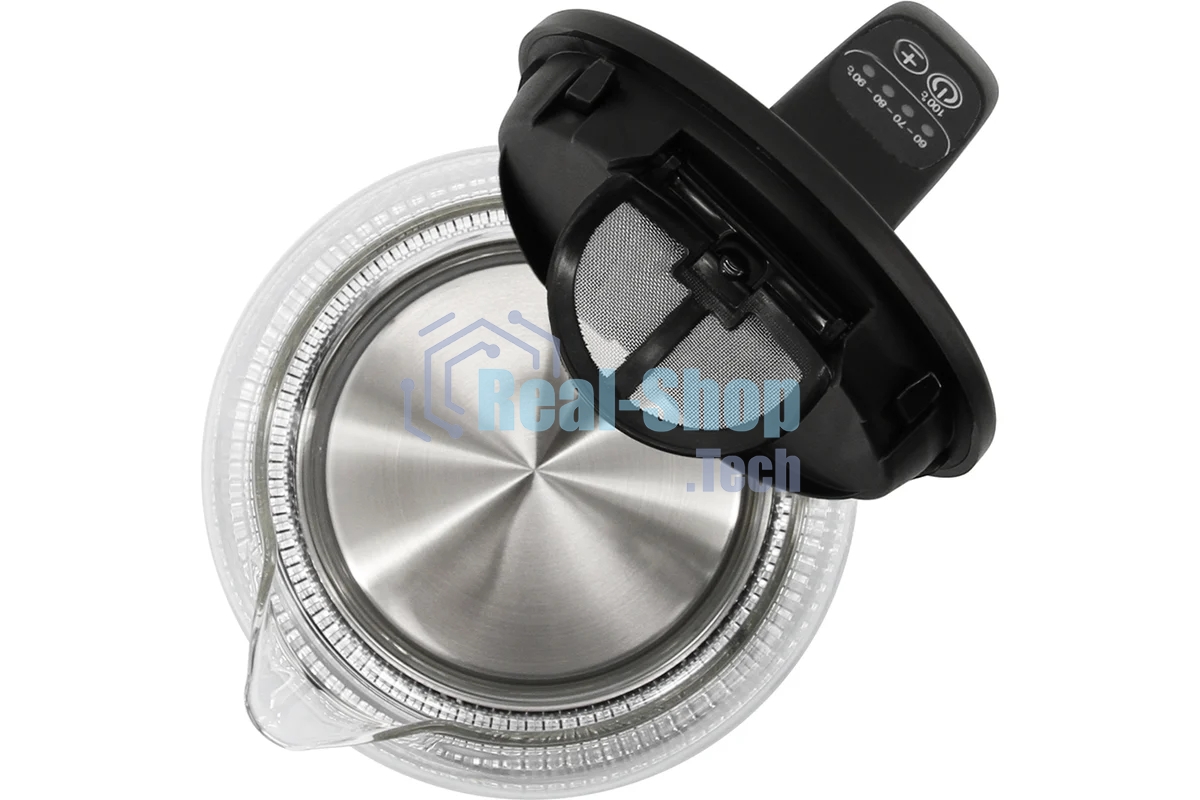 Чайник электрический Atlanta, ATH-2532 черн, стекло Стекло, 1,7л, 2200Вт, ЦИФРОВОЙ КОНТРОЛЛЕР ТЕМПЕРАТУРЫ НА РУЧКЕ, черный, температурная иллюминация, защита от перегрева без воды.