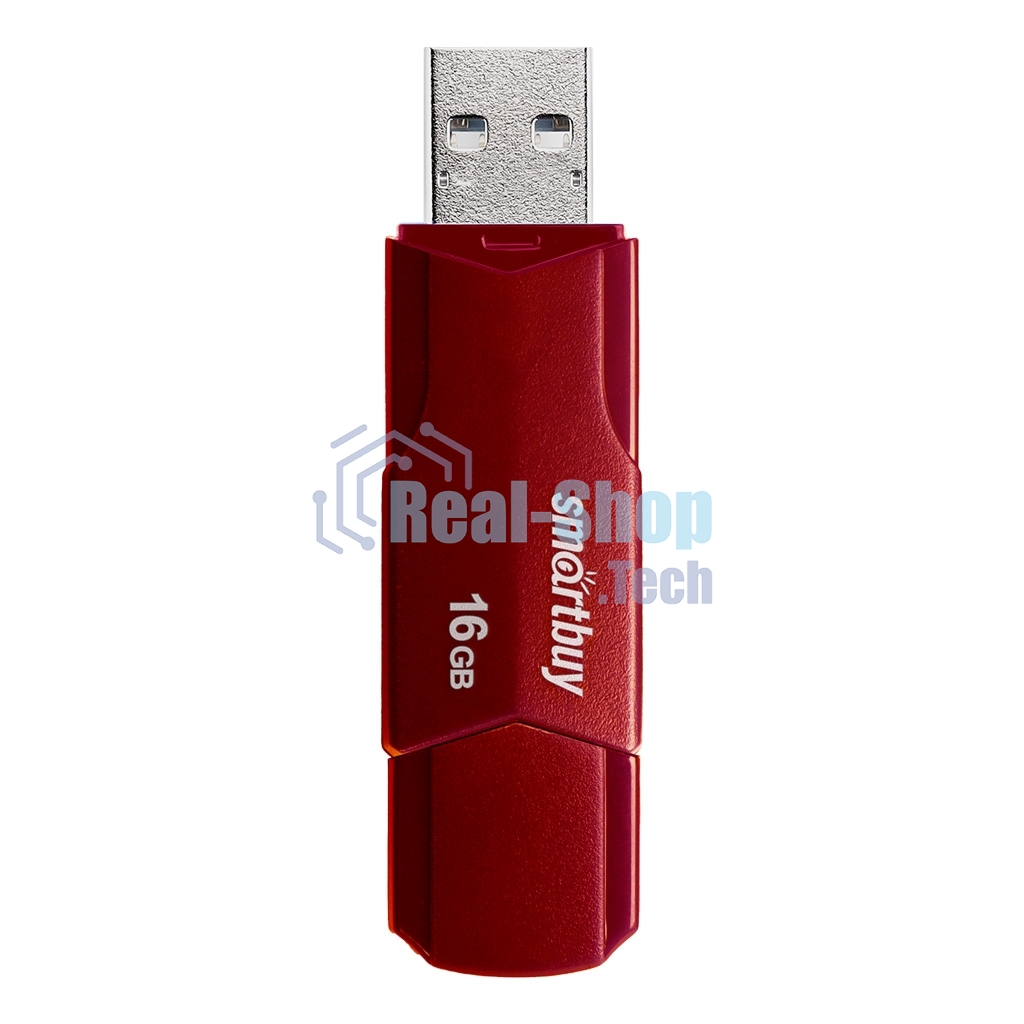 Флешка USB SmartBuy CLUE Burgundy (SB16GbCLU-BG), 16Gb, USB 2.0, R/W 20/10, красный
