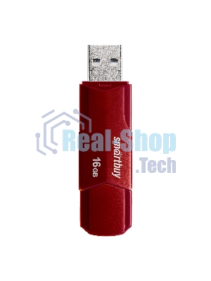 Флешка USB SmartBuy CLUE Burgundy (SB16GbCLU-BG), 16Gb, USB 2.0, R/W 20/10, красный