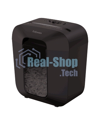 Шредер Fellowes PowerShred LX25 черный (секр.P-4)/перекрестный/6лист./11.5лтр./скрепки/скобы/пл.карты