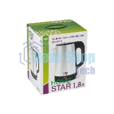 Чайник электрический HOMESTAR HS-1041 1,8 л, 1500 Вт, нержавейка, стальной/черный