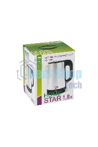 Чайник электрический HOMESTAR HS-1041 1,8 л, 1500 Вт, нержавейка, стальной/черный