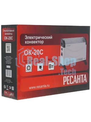 Конвектор электрический Ресанта ОК-20С, белый, 2000 Вт, 25 м2, термостат 67/4/35