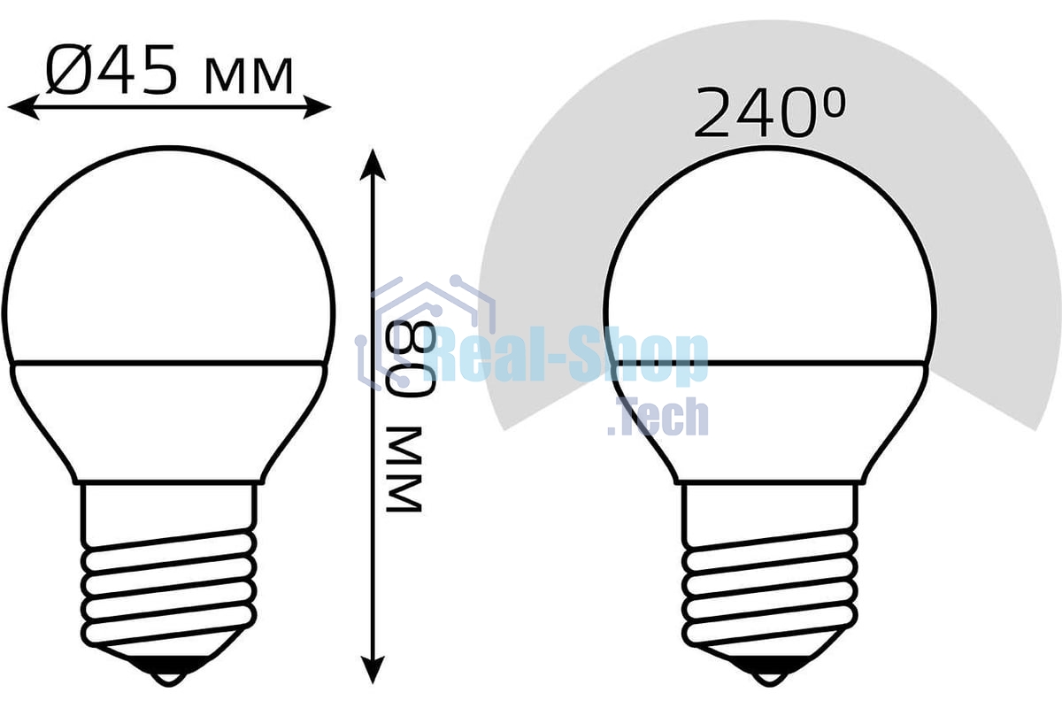 Лампа светодиодная Gauss Led Globe-dim E27 7Вт 4100К диммируемая