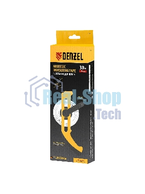 Рулетка геодезическая Denzel 30 м х 13 мм, открытый корпус, металлическая лента