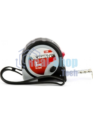 Рулетка Matrix Continuous fixation, 3 м х 16 мм, двухкомпонентный корпус, плавная фиксация